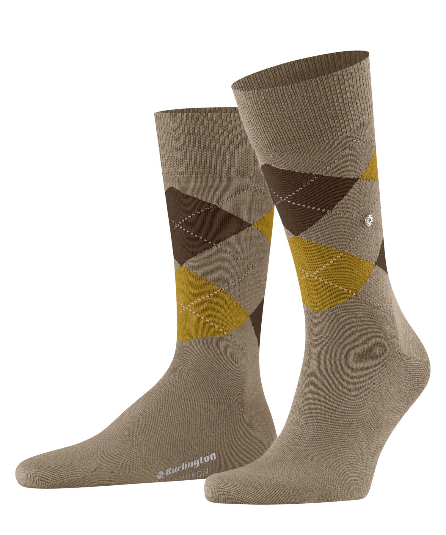 Burlington Men's Brown Sun 5039 Edinburgh M So Wool Patterned 1 Pair Socks, 6.5-11