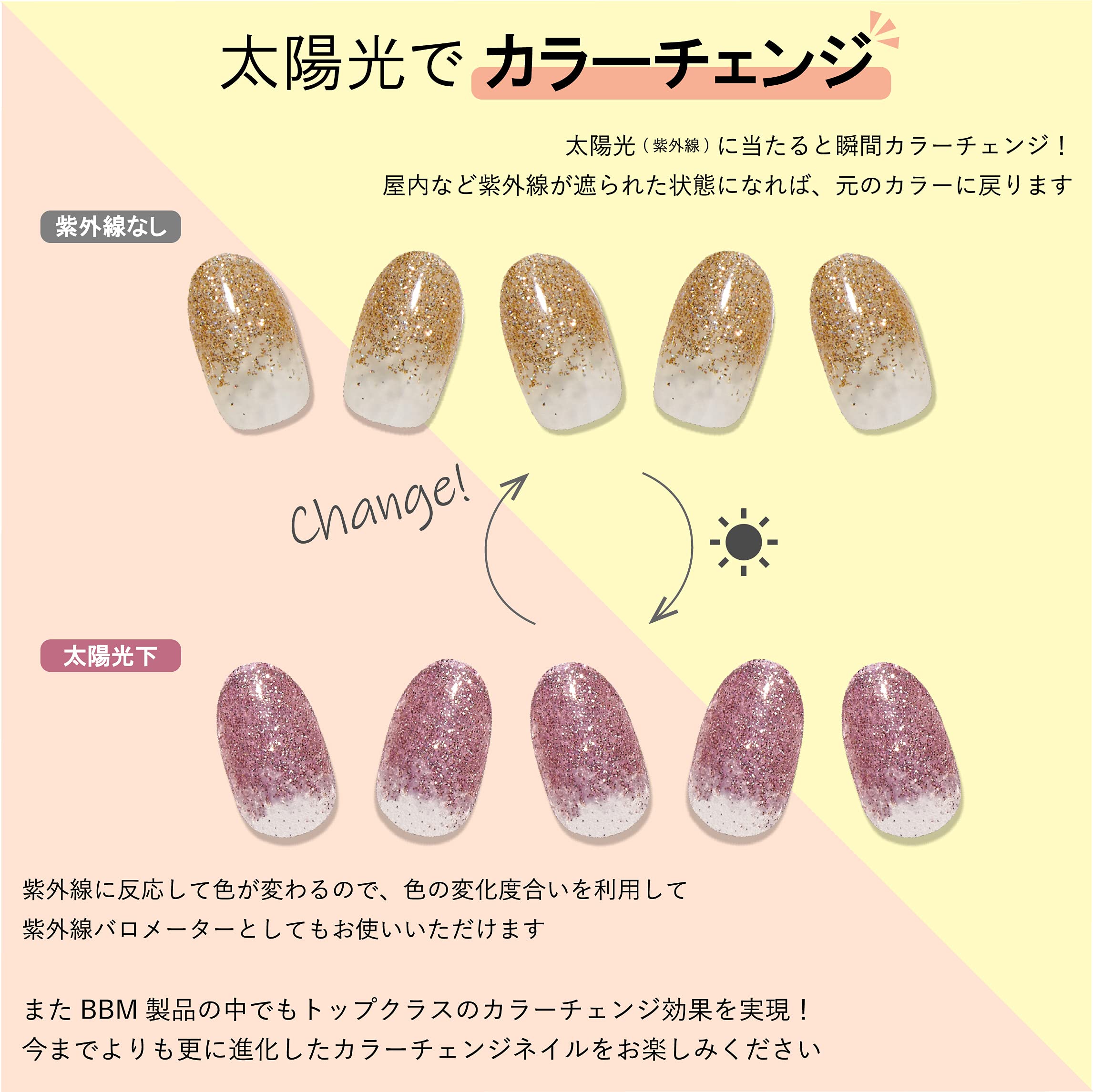 Amazon.co.jp: 太陽光で色が変わる CCPORAPORA カラーチェンジ ジェル
