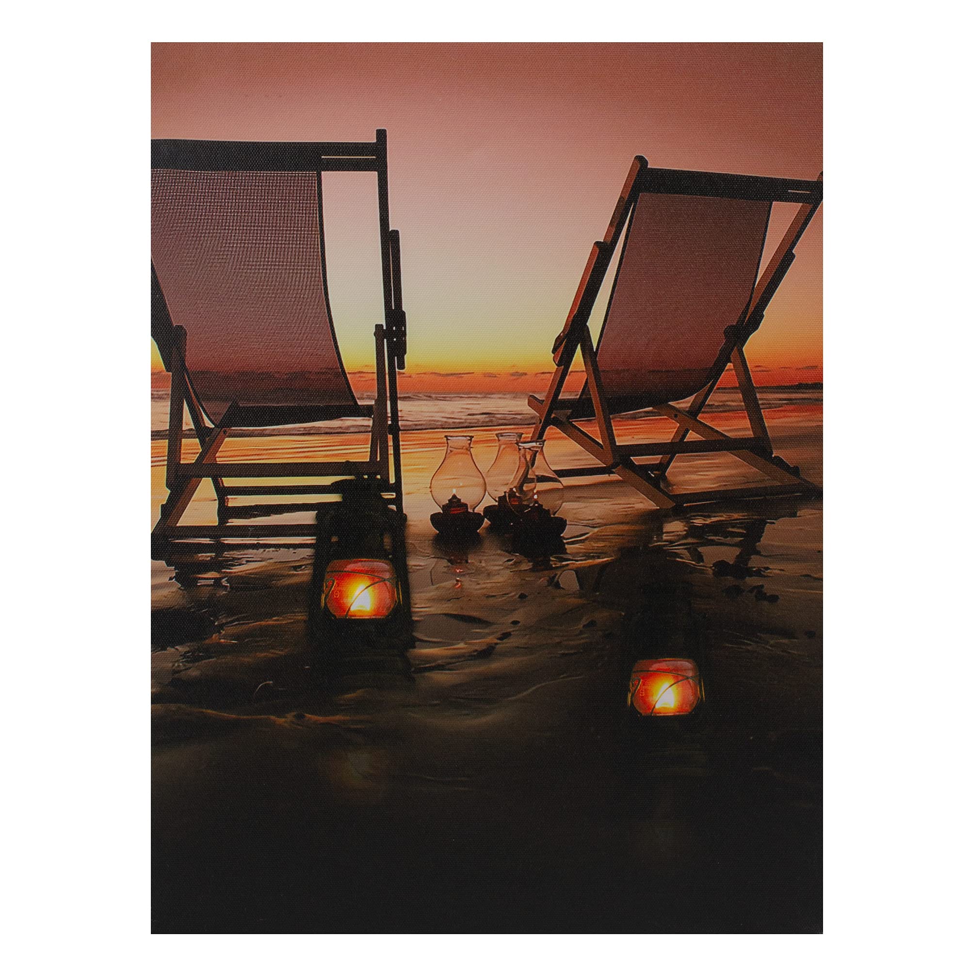 Amazon.com: LED Lighted Sunset Beach Chairs with Lanterns Canvas