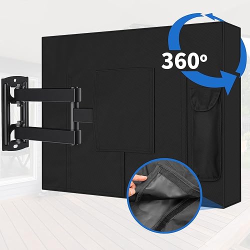 Miniatura 6 de NEXCOVER Funda de TV para exteriores, protector de pantalla de TV de 52 a 55 pulgadas, lona 600D, material resistente al agua, resistente a la