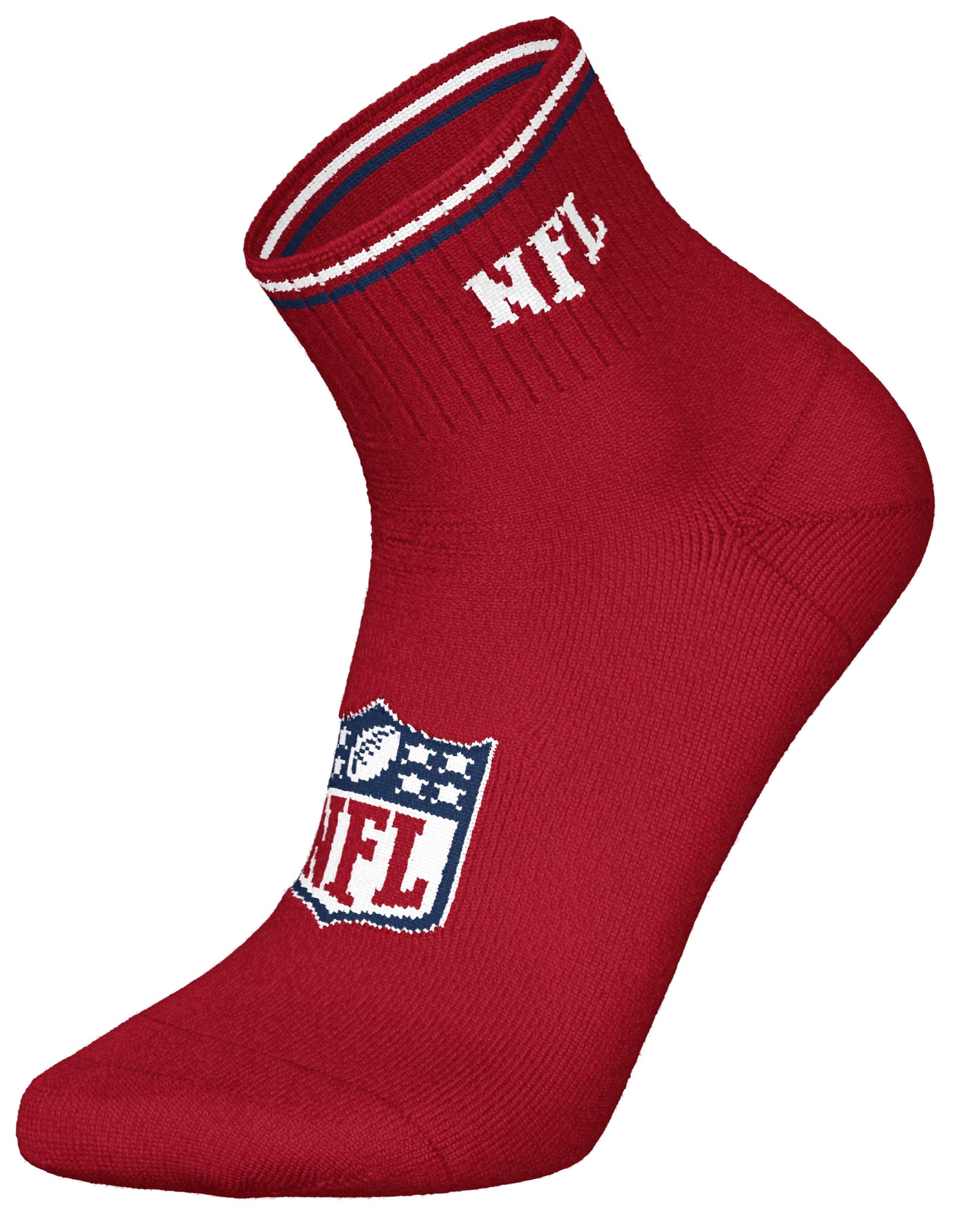 NFL SHIELD 6pk Quarter Socks - BLU/WHT/RED - 39/42