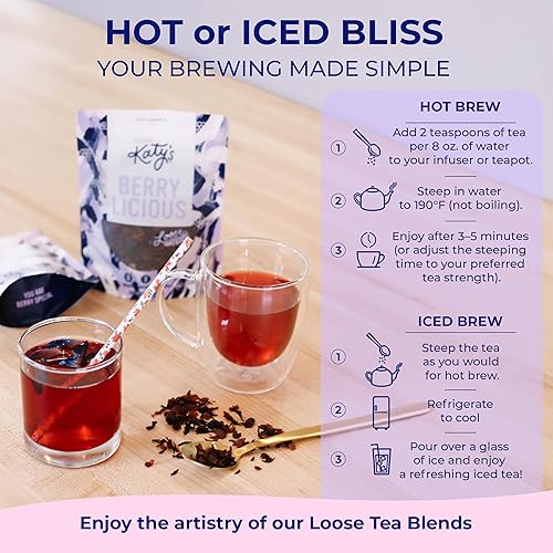 Miniatura 4 de Té de hojas sueltas - Té suelto de Katy's - Té de hierbas - Té de bayas - Té de frutas - Té de hibisco (suministro para 30 días60 cucharaditas)