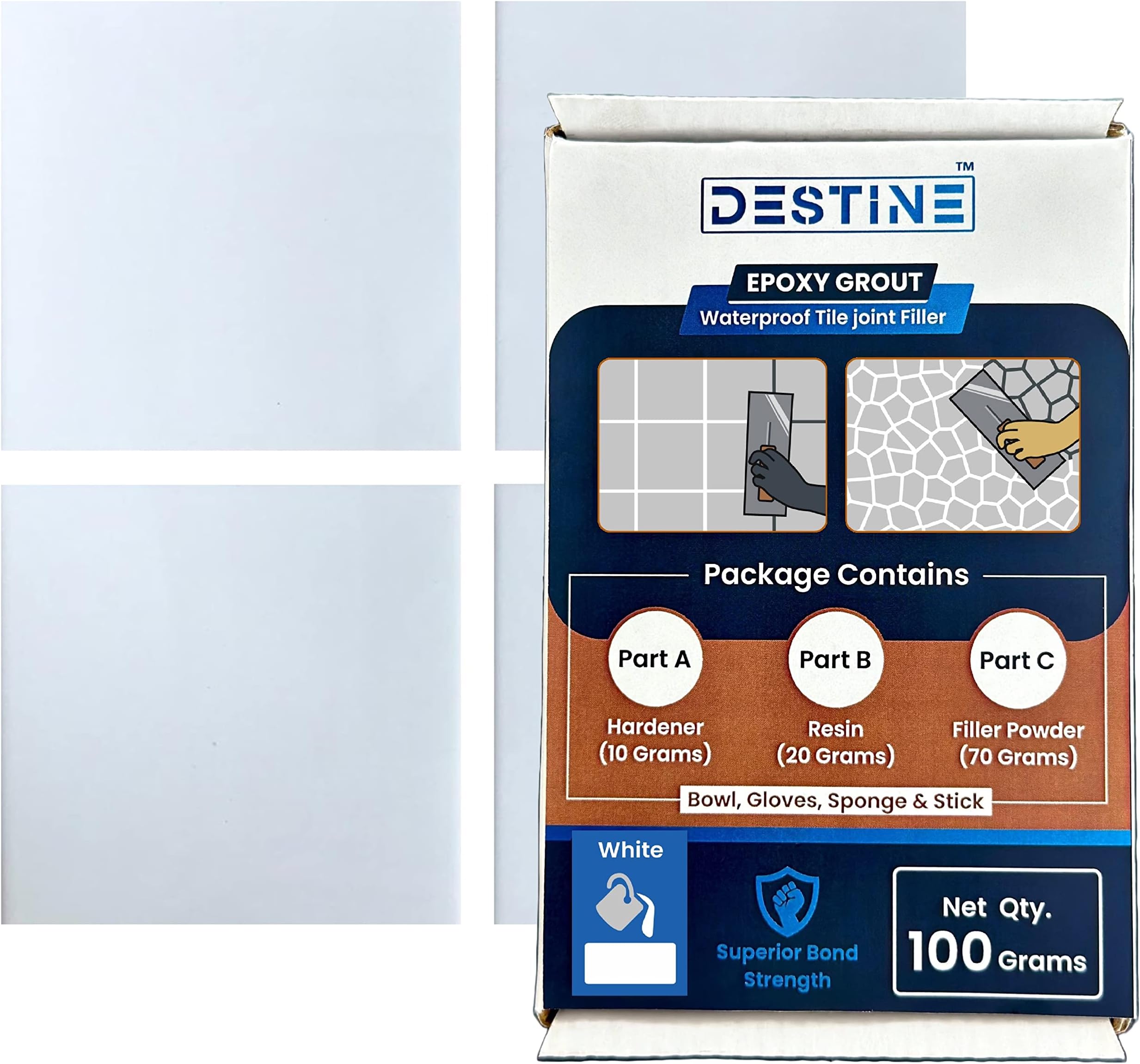 DESTINE® Epoxy Grout for Tiles (20 Colours) Tile GroutTile Joint