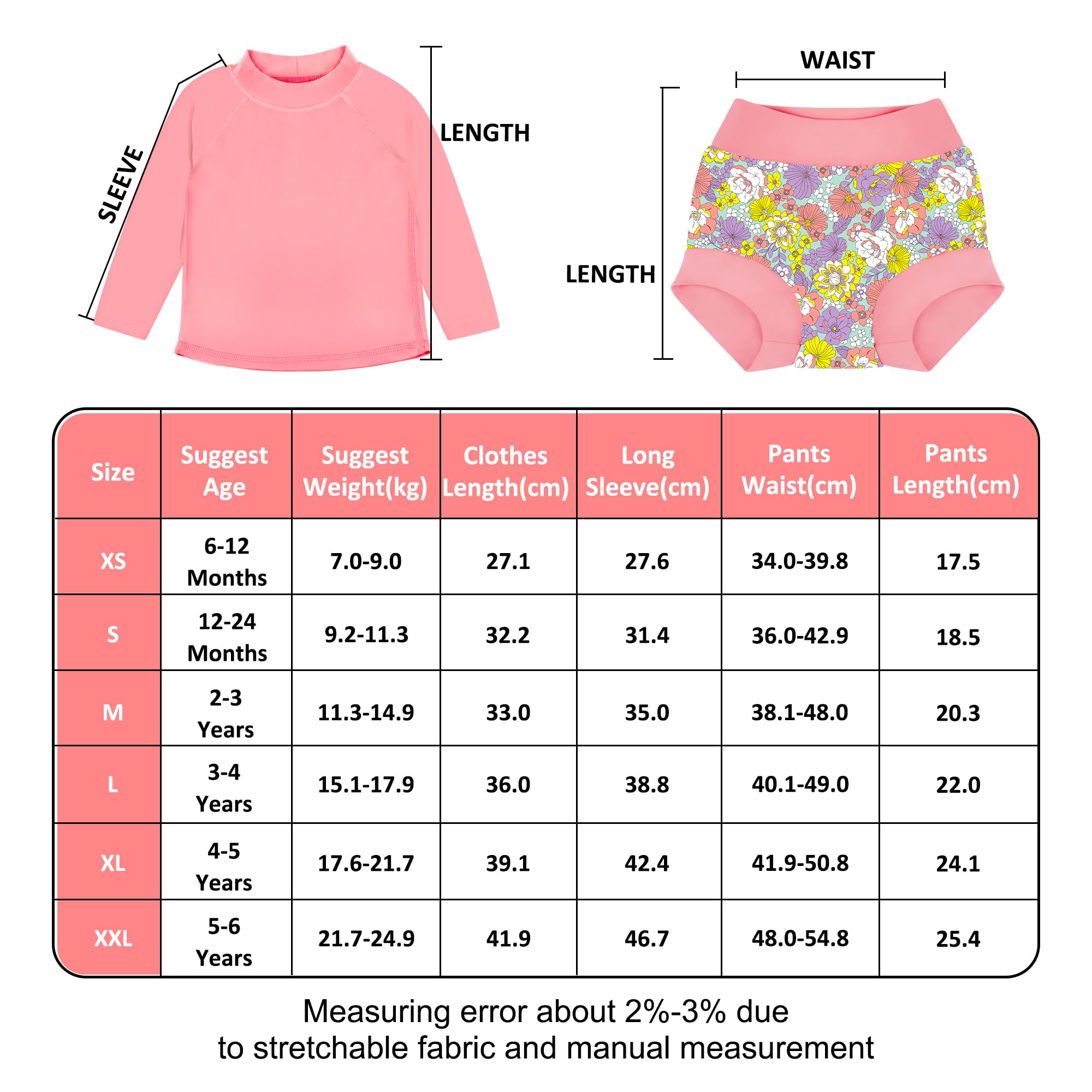 BIG ELEPHANT Lot de 2 Couches de Bain Anti-éruption pour bébé Unisexe, Maillot de Bain à Manches Longues pour garçons et Filles