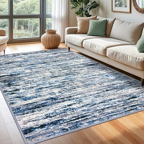 Miniatura 100 de Alfombra moderna abstracta de 2 x 6 pies, alfombra de pasillo lavable gris negro multi para cocina, antideslizante, suave, alfombra delgada de Gris
