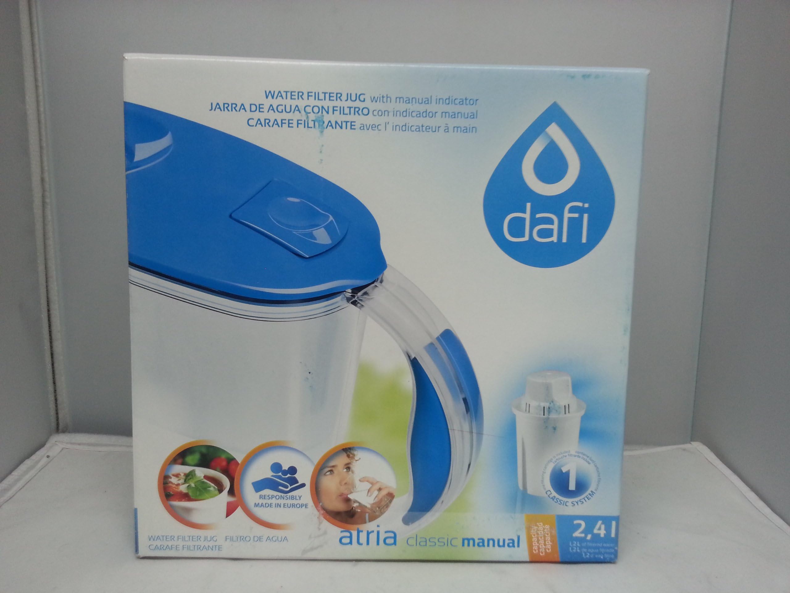 Dafi Atria Manual Indicator Water Filtration Jug, 2.4-Liter