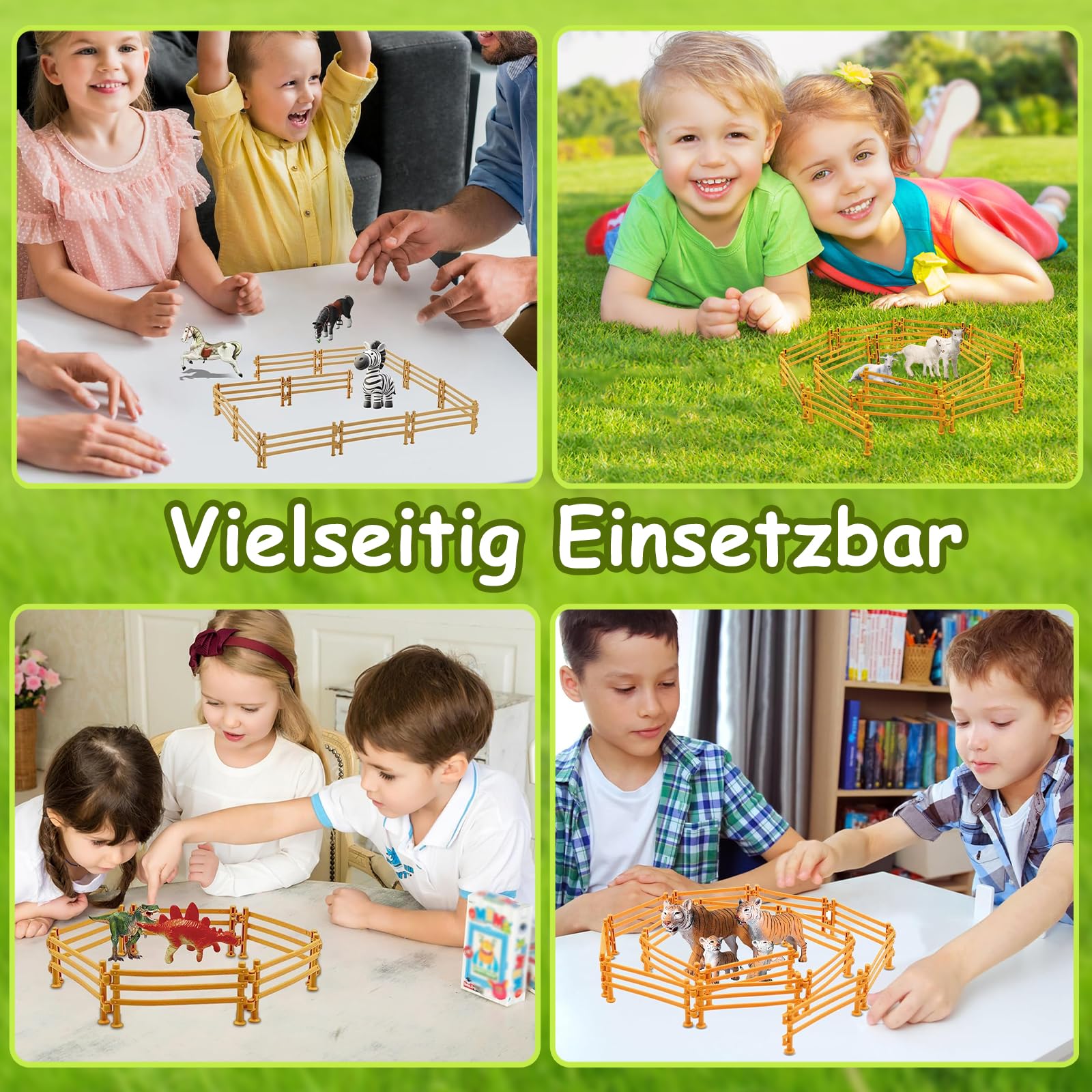 Foonary - Juego de 80 vallas para escenas de granja, juguetes para niños a partir de 3 años, mini valla de granja para niños, juego interactivo para padres e hijos, kit de mini valla