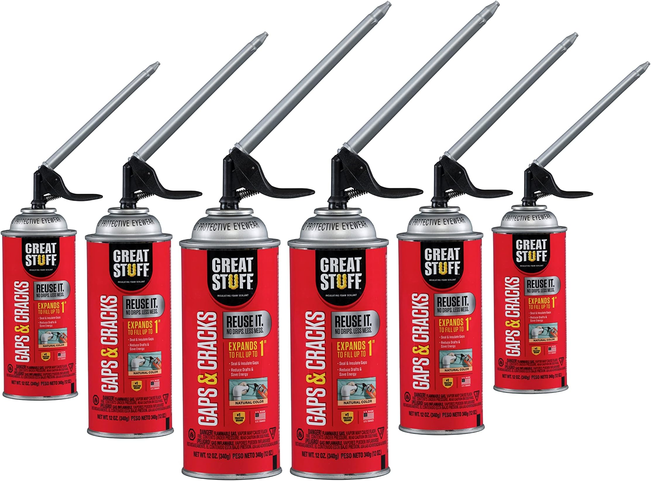 Great StuffInsulation/Expanding Foam Gaps & Cracks Smart Straw - 12oz - 6 Pack