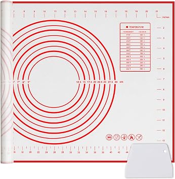 Silicone Baking Mat, Qidoe 20"x 28" Extra Thick Non Stick Baking Mat with Measurement Fondant Mat/Dough Rolling Mat/Counter Mat/Pizza Mat/Oven Liner/Pie Crust Mat Large Non Slip Cooking Pastry Mat
