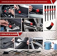 Vista 5 de Kit de limpieza de lavado de coche de 56 piezas con pistola de espuma, cepillo de lavado de coche con mango largo, kit de detallado de coche