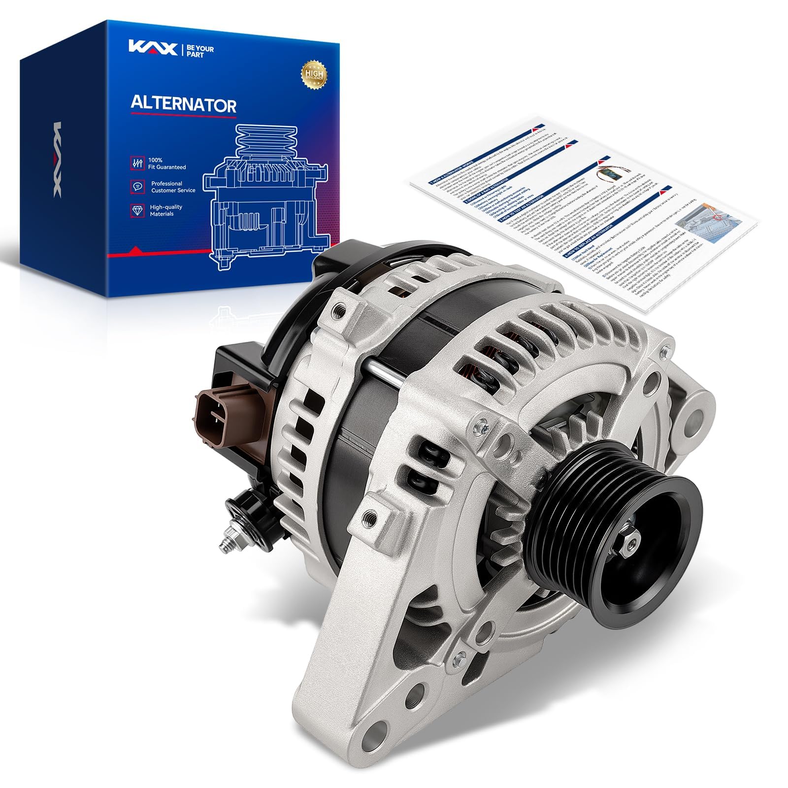 KAX New Alternator Replacement for Toyota Tacoma 2005-2015 for Toyota 4Runner 2003-2009,12V,CW,S7 Groove Pulley,Replace for 11139R