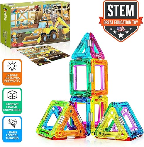 Miniatura 9 de Hurtle Juego de ruedas de bloques magnéticos, compatible con otras marcas de azulejos magnéticos de tamaño estándar, bases de ruedas magnéticas para