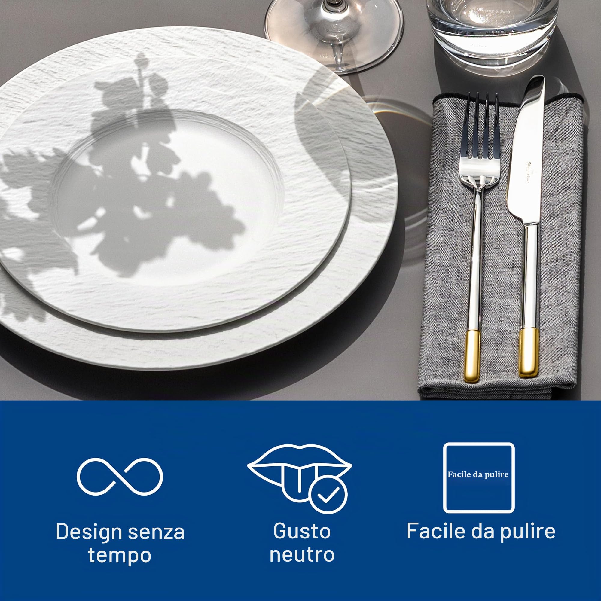 Villeroy & Boch - Ella Servizio Tavola 30 Pezzi, Lavabile in Lavastoviglie, Set di Posate, 6 Persone, Acciaio Inossidabile