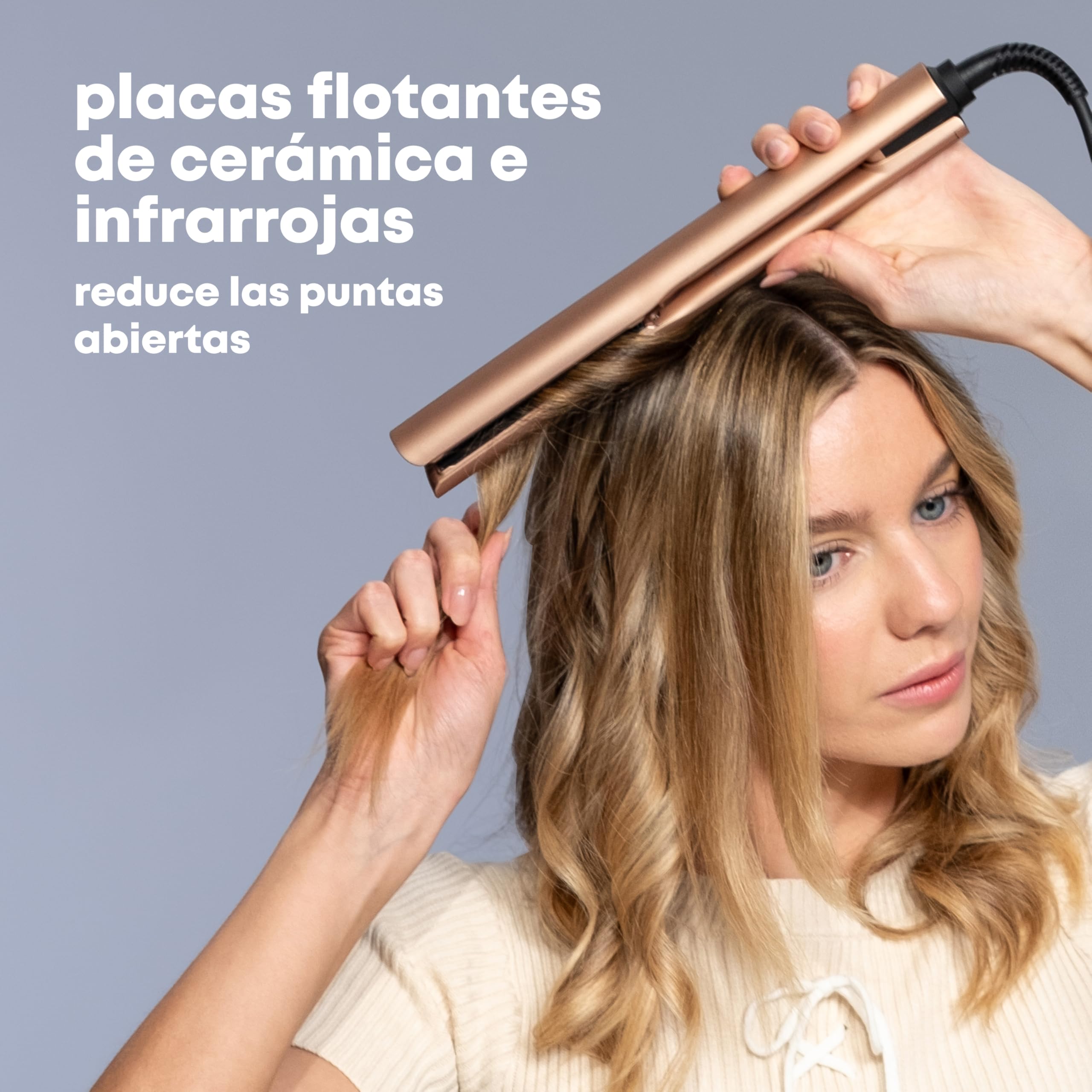 REVAMP Dynamic Radiance Plancha de Cabello Cerámica - Placas Largas | Straight & Style, Alisado en una Pasada, Curvado, Ondas y Rizos Duraderos, Profesional de Salón