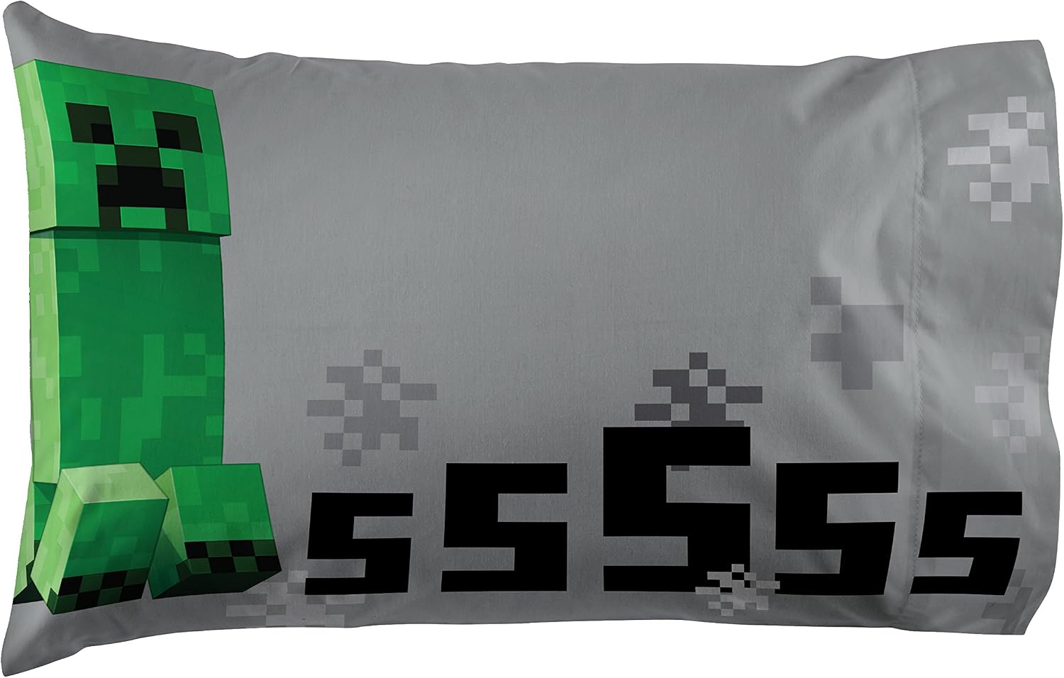 Jay Franco Mojang Minecraft Spawn Gray 4 Piece Full Sheet Set with Creeper…