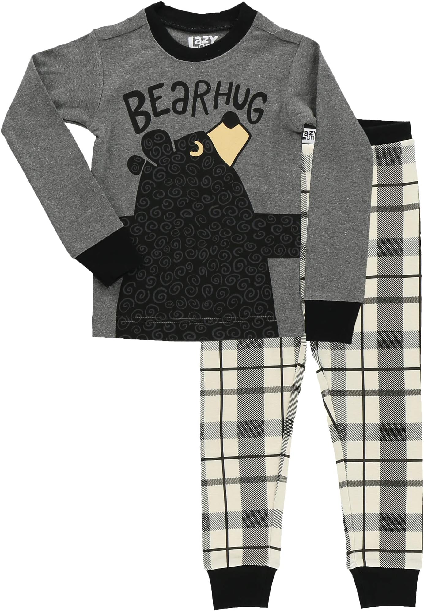 Lazy OneWarm Long-Sleeve PJ Sets for Girls and Boys, Cozy, Comfy, Funny Kids' Pajama Sets, Animal, Bear & Moose