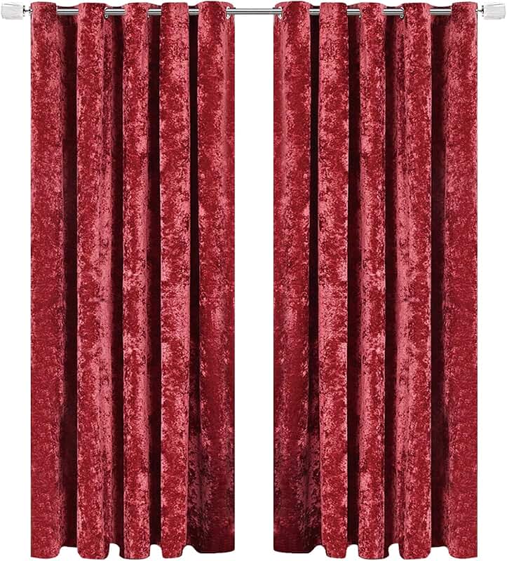 Amazon.co.uk red crushed velvet curtains Curtains & Drapes / Window