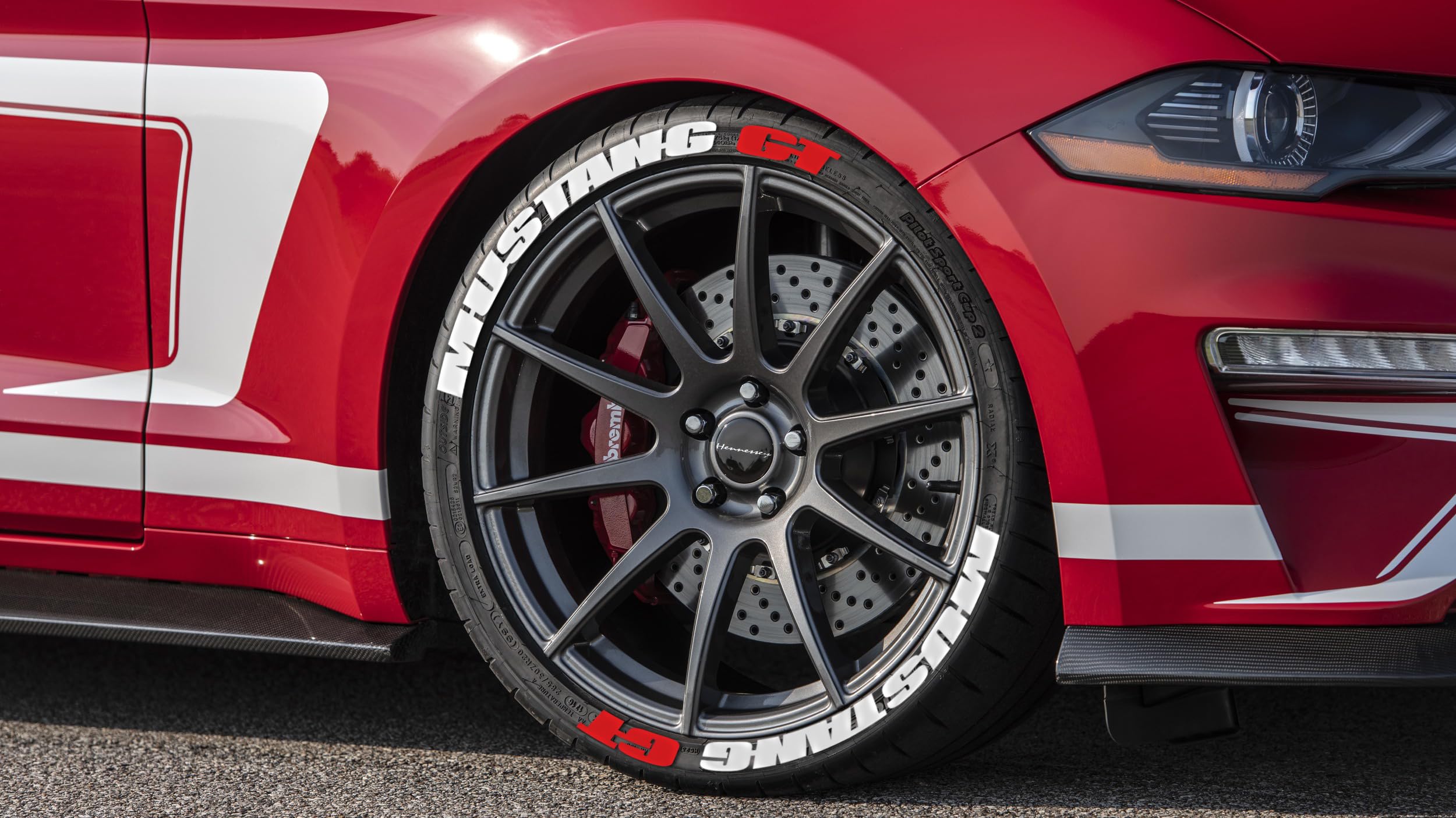 Red MUSTANG Tre Letterng Stcker 1.06 14-22 Separaed Letters 8