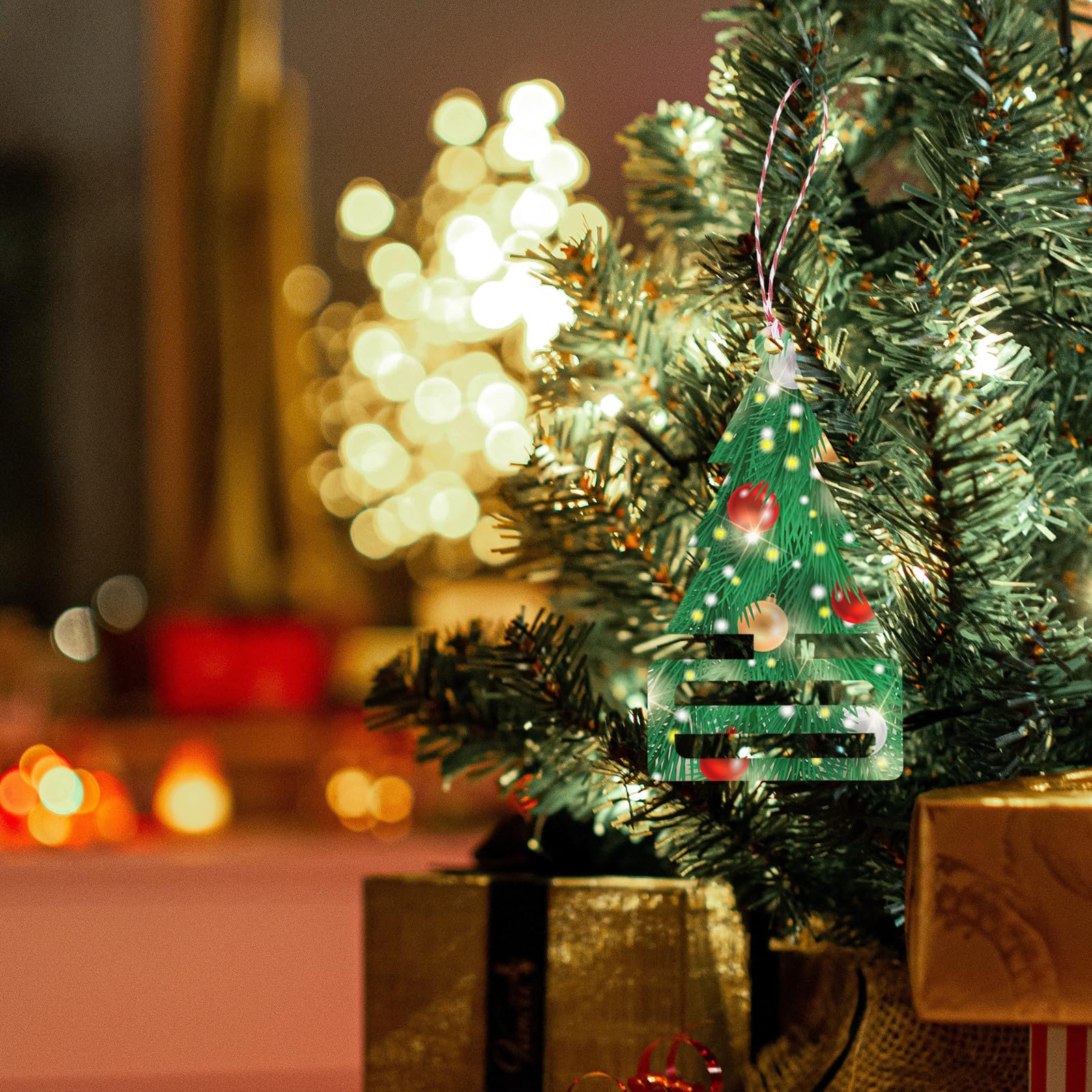 NUOBESTY 50 Piezas Adorno de Madera para Árbol de Navidad, Decoración DIY