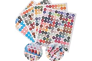Multi-Color Diamond Painting Number Stickers (8 Sheets & 447 Labels)
