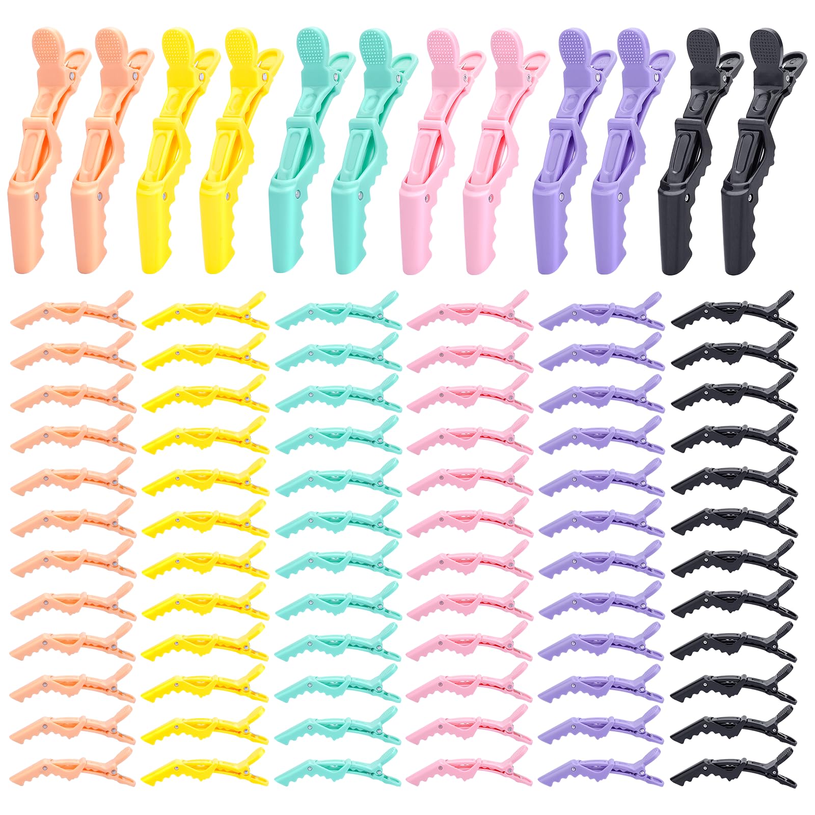 Rabetly 80 Pcs Alligator Hair Clip for Styling Sectioning - Salon Hair Clip for Thick Hair, Plastic Hair Styling Clip with Wide Teeth & Double-Hinged