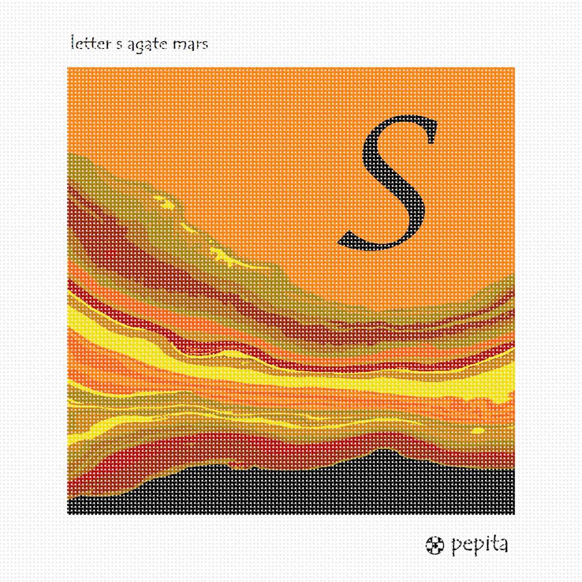 Pepita Needlepoint kit: Letter S Agate Mars, 10