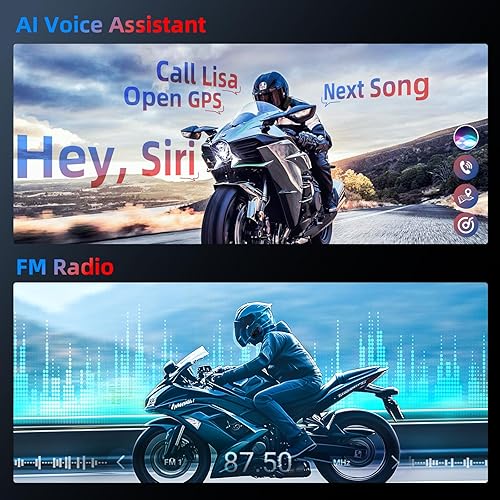 Miniatura 36 de Moman Intercomunicador para motocicleta, H2S 【Actualización H2PRO】 Altavoz de casco de motocicleta de 2 vías 1000M Auriculares de comunicación
