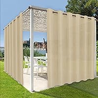 Vista 13 de OutdoorLines Cortinas impermeables para interiores y exteriores para patio – Panel de cortina de privacidad y bloqueo solar con ojales, resistente a