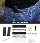 SKYOAK paquet de 2 Ultra Légèreté mince pliant Verres de lecture Femmes Hommes TR90 Lecteurs d'ordinateurs Portables Slim Flat Glaces