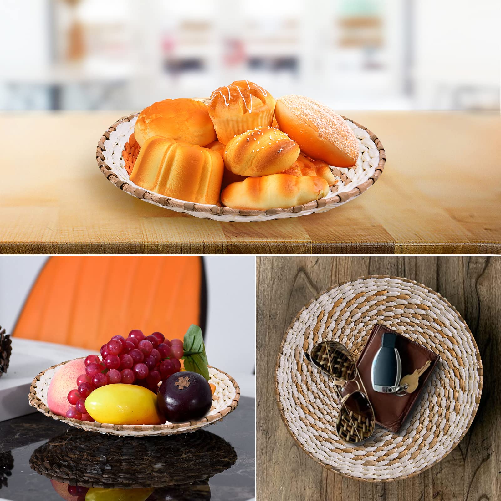 Xuhal 6-teiliges Boho Wandkorb-Set – Handgewebte Seegras-Körbe Für Rustikale Deko