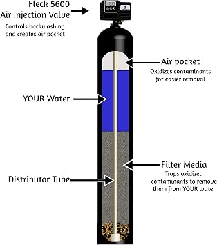 AFWFilters Iron Defender Air Injection AIID10 Fleck 5600SXT Iron Filter (3/4 MNPT Plastic Yoke with Bypass)