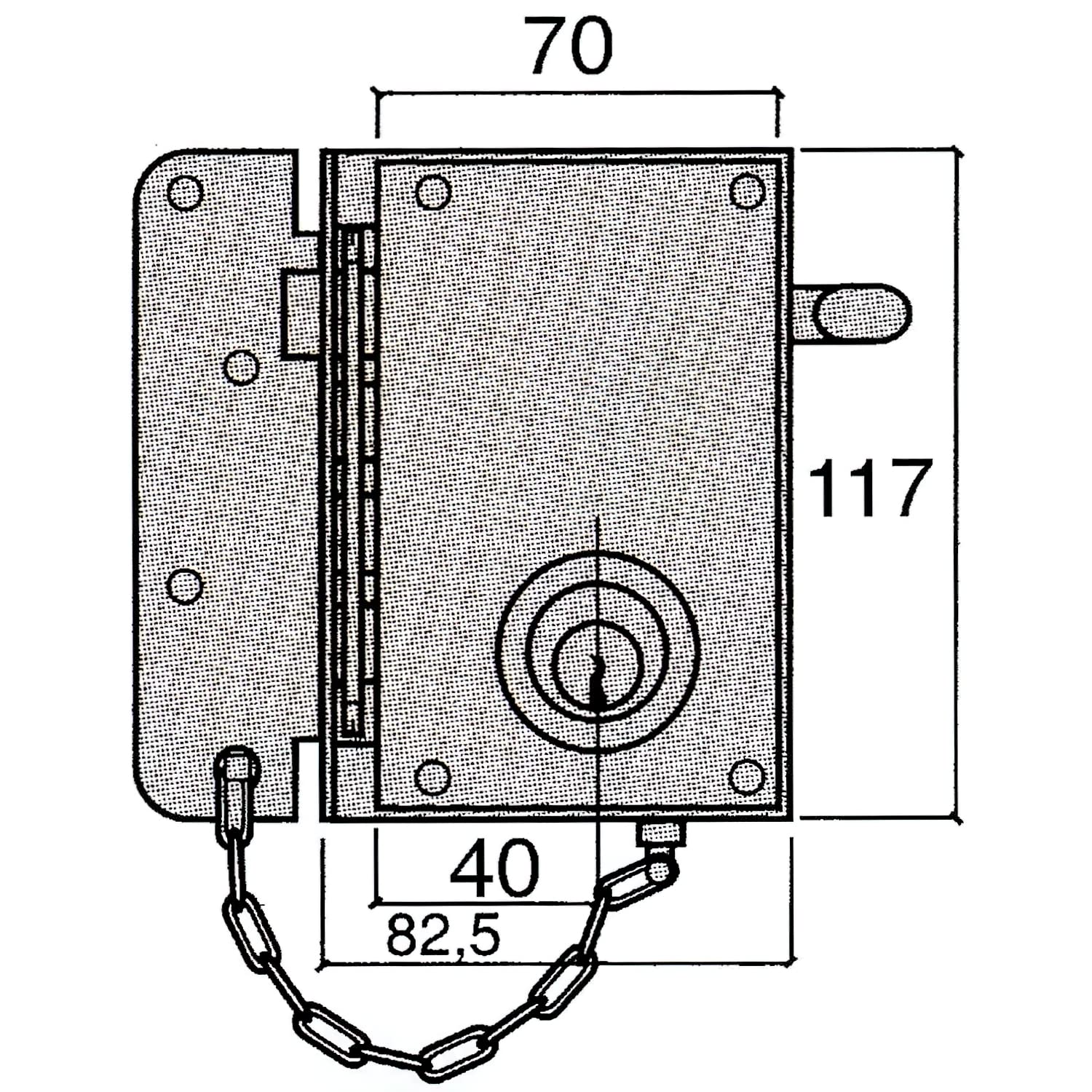 Cerradura Ucem 4500-hb/Izquierda