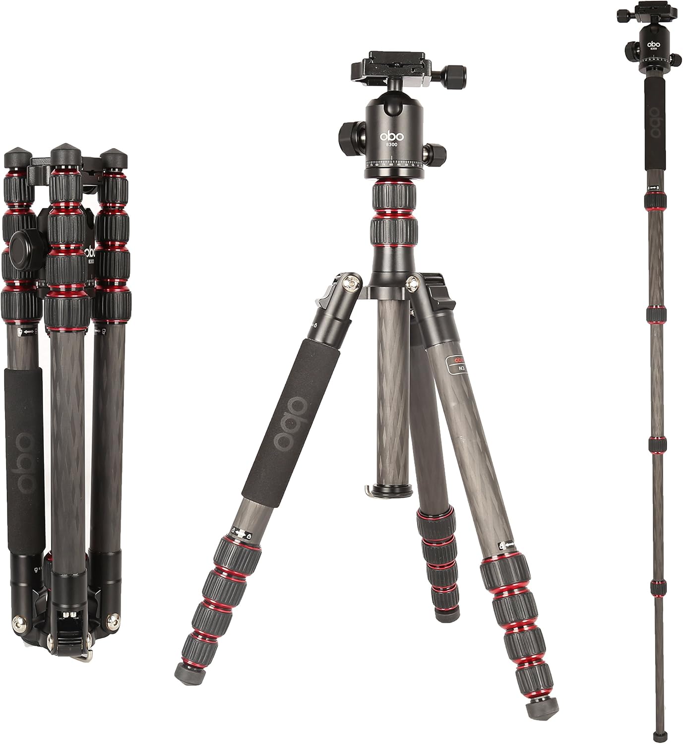 Up To 40% OFF OBO N3 Carbon Fiber Camera Tripods for Digital DSLR Cameras with Quick Release Plate and Ball Head