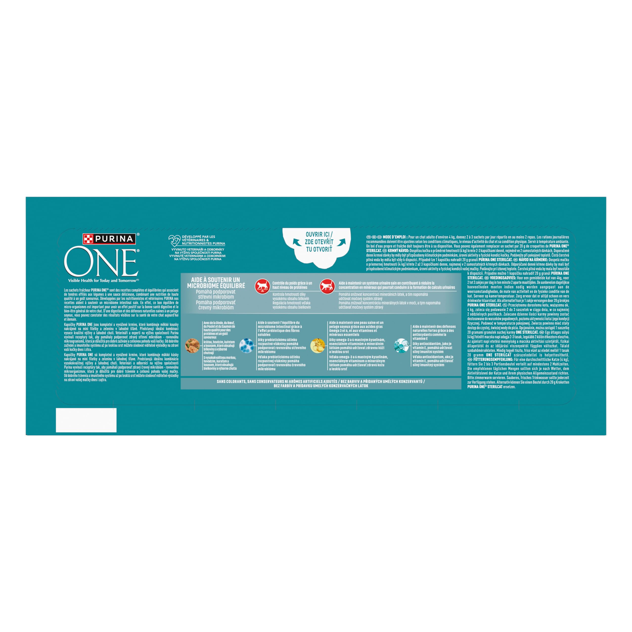 PURINA ONE | Gatto adulto Sterilizzato | Sostiene la vitalità del gatto, i muscoli e le articolazioni | Scagliati in salsa | Manzo, Pollo, Salmone, Tacchino | Bustine Freschezza, Confezione da 40 x 85