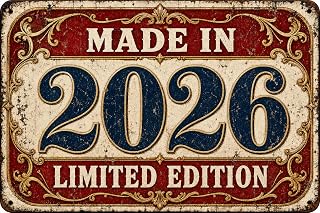 Vintage Metal Tin Sign 2026 Limited Edition Creative Wall Plaque 8x12 Inch, Funny Retro Hanging Decor for Bedroom Kitchen Living Room Bathroom