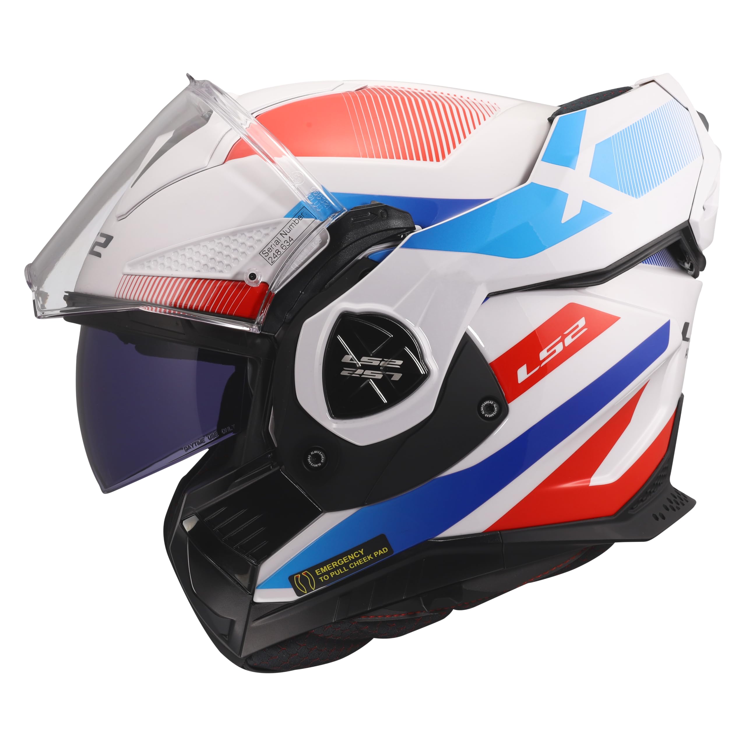 LS2, Casco Moto Modulare ADVANT X NOVA White Blue Red, M