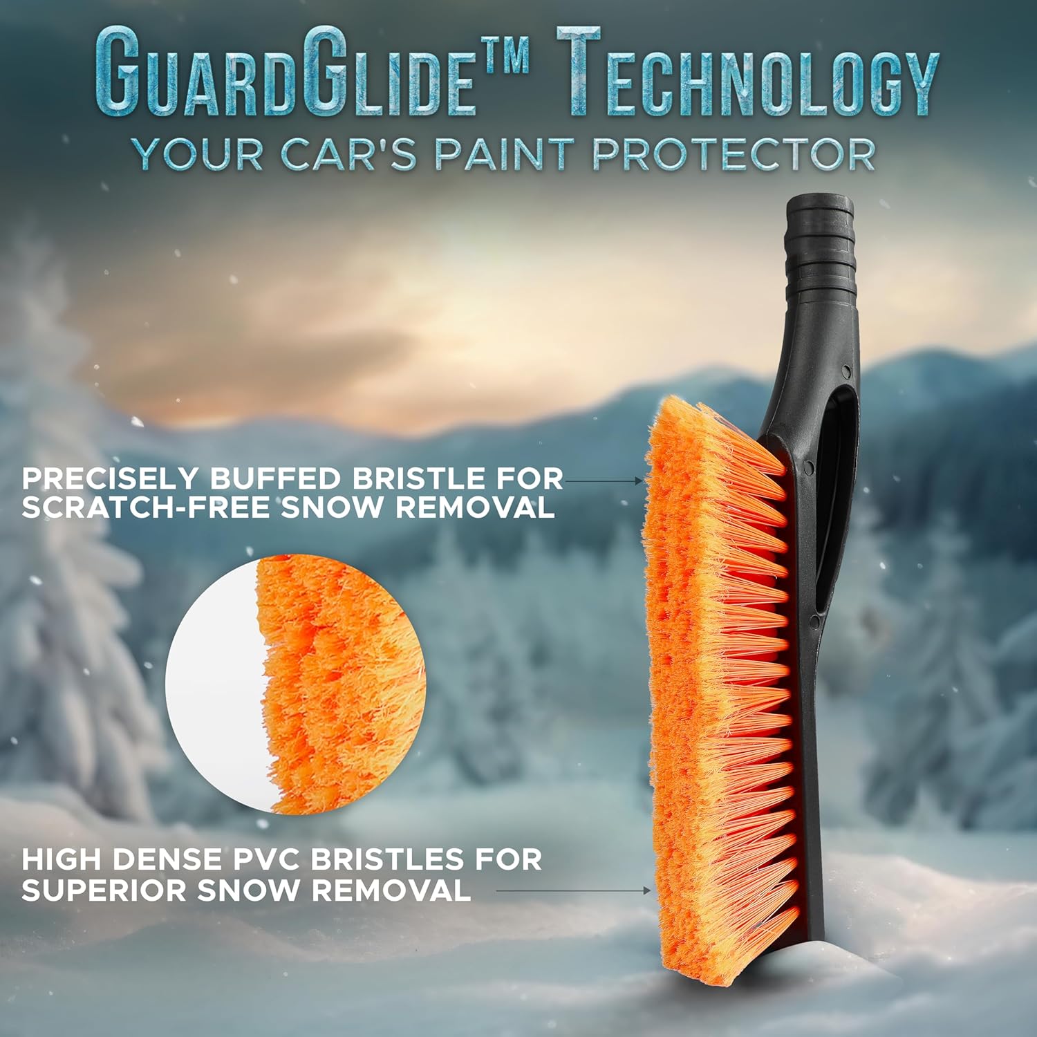 EcoNour Winter Car Care Bundle | 27" Aluminum Snow Brush with Ice Scraper + Windshield Cover for Ice and Snow | Heavy Duty 600D Oxford Fabric | Winter Protection Kit for Cars, SUVs & Trucks