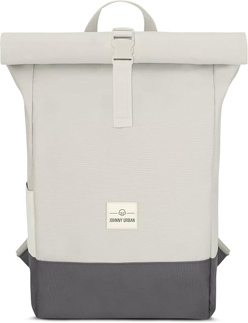 Johnny Urban Roll Top Backpack Women & Men Sand - Ryan - Rucksack for School, University, Work - Casual Daypack - Water-Repellant - Laptop Compartment 16 Inch