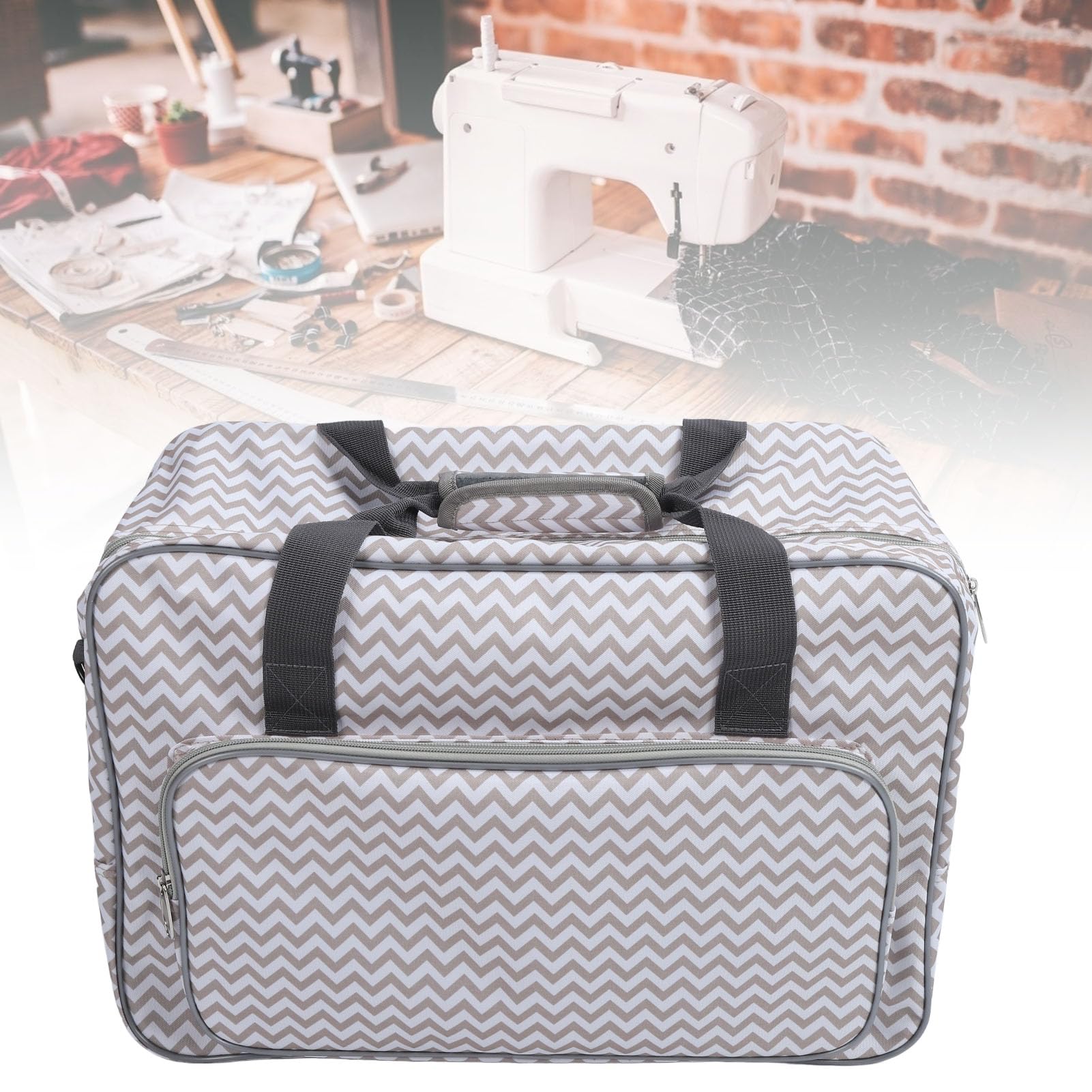 HUASON Custodia per Macchina da Cucire, Grande Capacità Universale Portatile Borsa per Il Trasporto di Macchina da Cucire con Tracolla Rimovibile