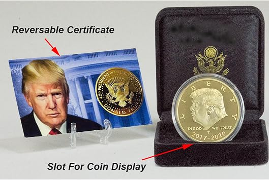 Donald Trump Gold Challenge Coin Set 2017-2020 with Velvet Display Case