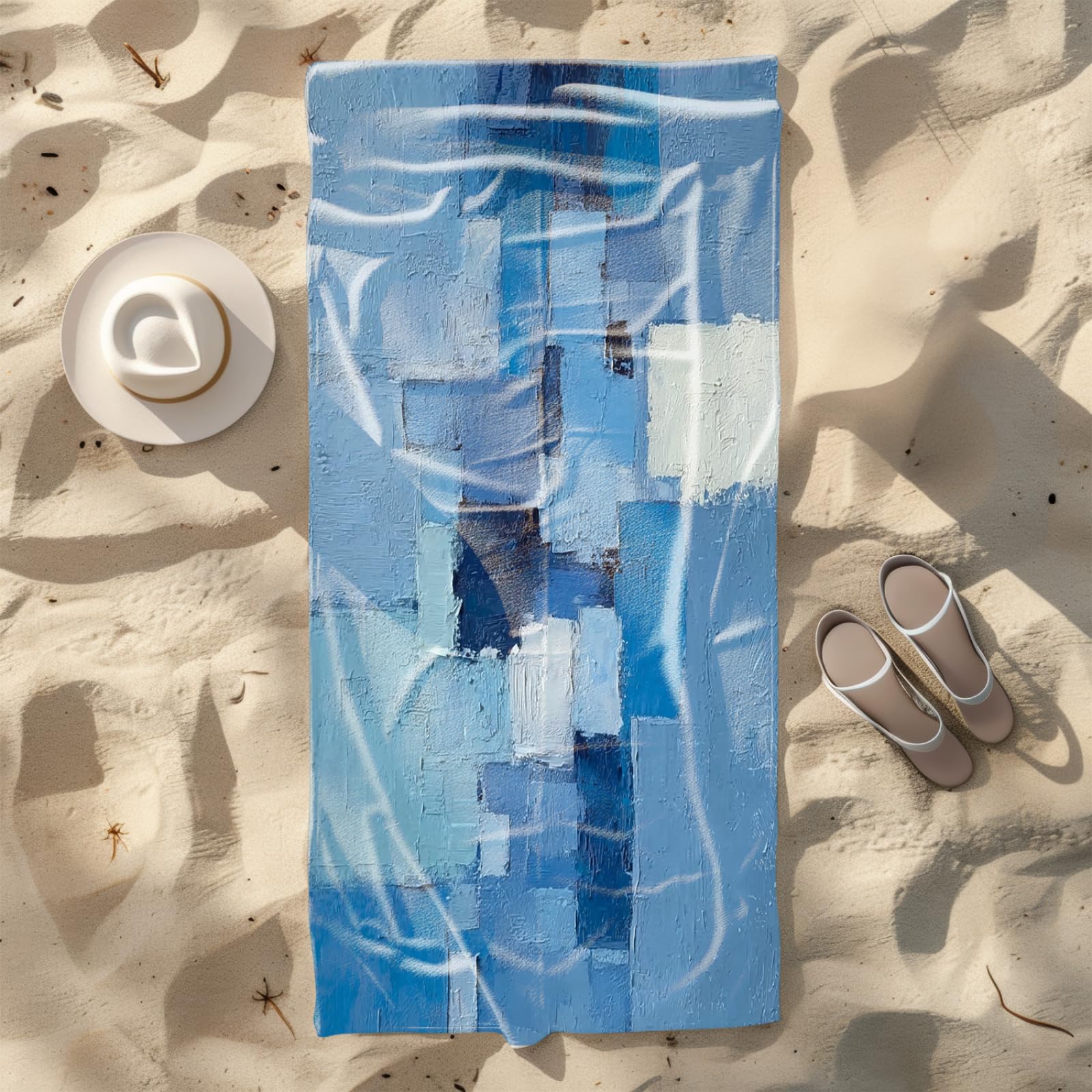 Générique Serviette de Plage 90X180 Modèle Bleu