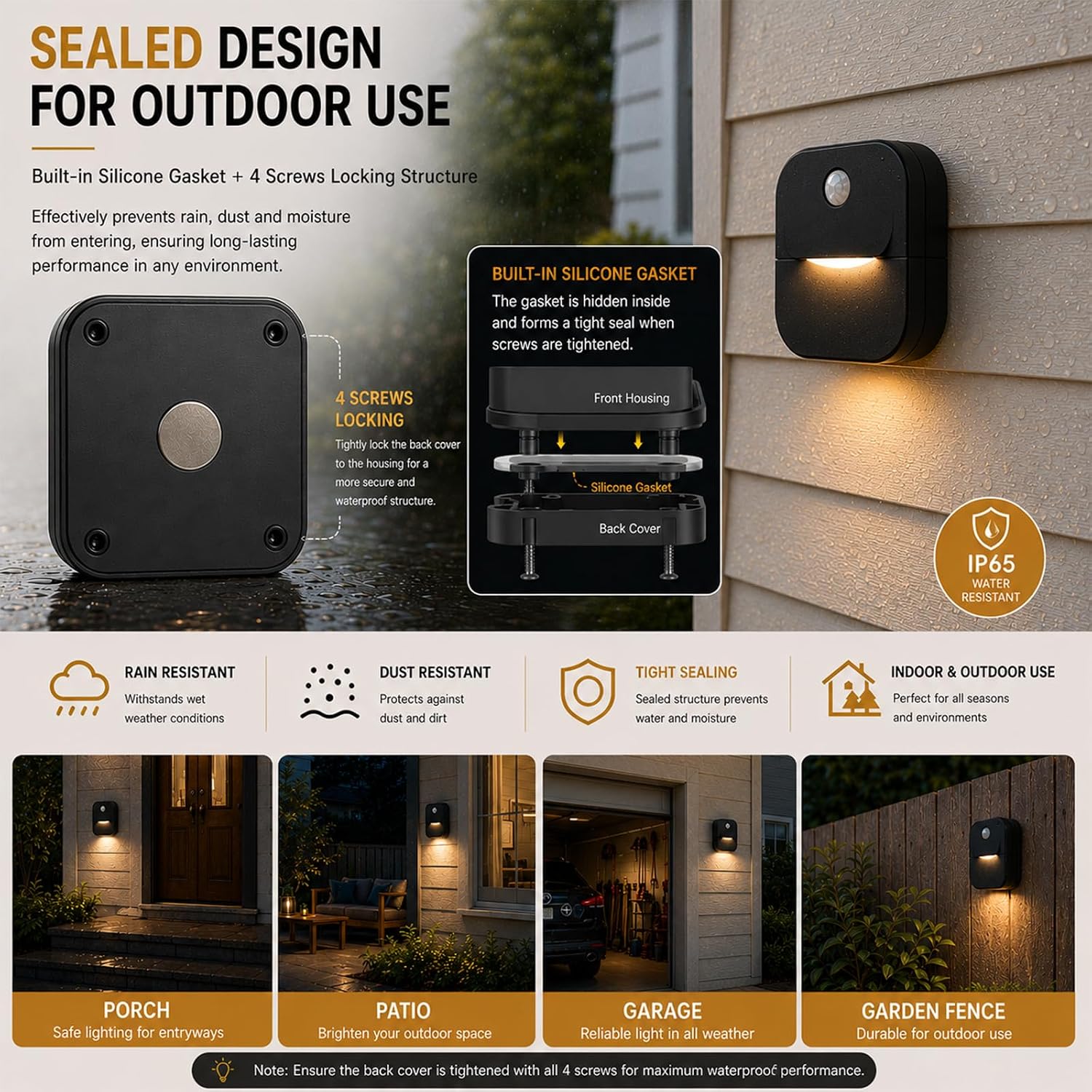 2-Pack Motion Sensor Night Light, 3CCT, Waterproof, Magnetic image 2