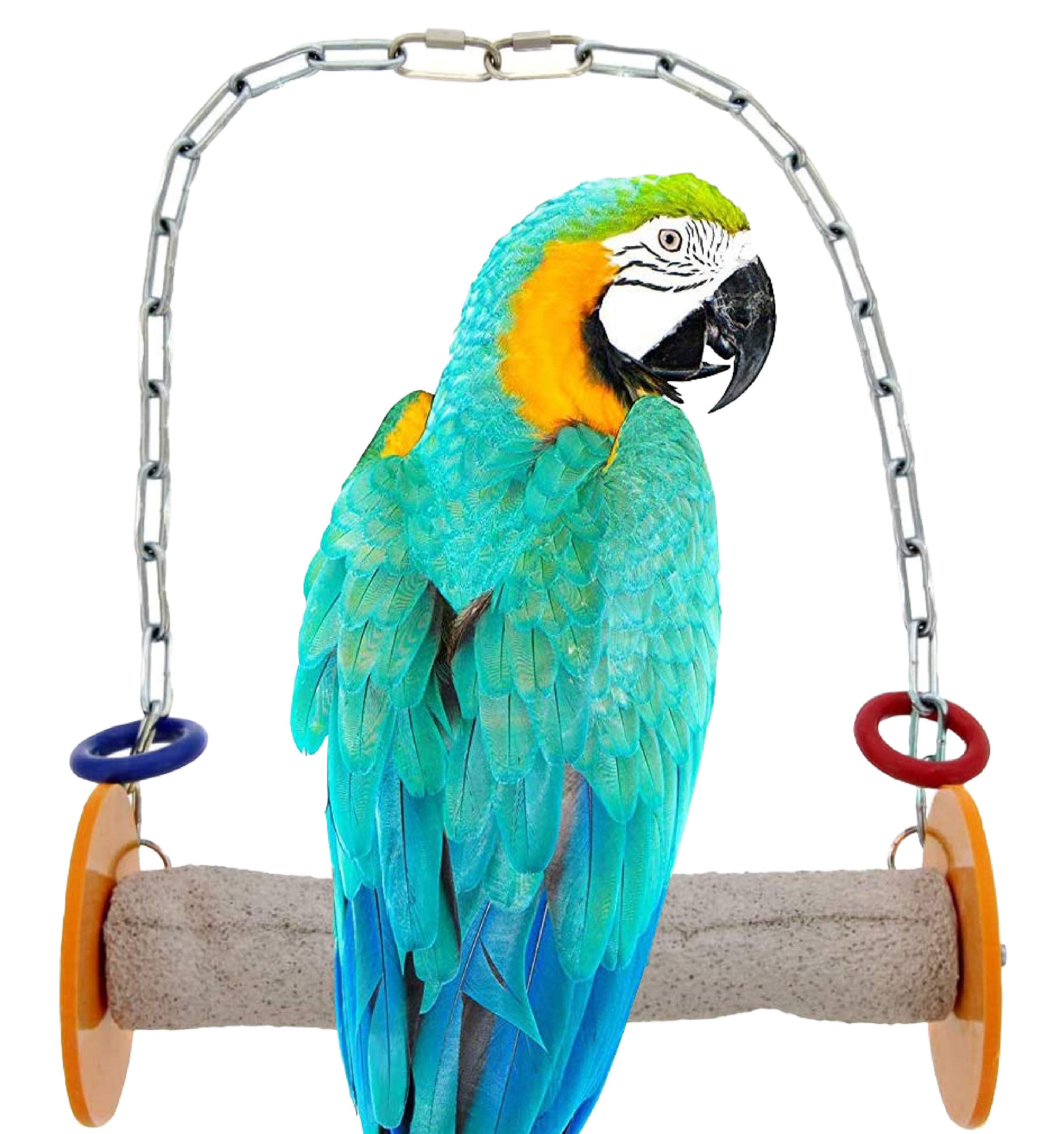 Sweet Feet and Beak Roll Swing and Perch Bird Toys - Keeps Nails and Beak in Top Condition - Handmade Pet Supplies - Safe and Non-Toxic Bird Cages Accessories - Parrot Toys (11.5" Orange XL)