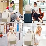 RAINSMORE Sac à dos pour ordinateur portable pour femmes 15.6 Inch Waterproof Work Sacs à dos pour femmes Grand sac à main de collège avec USB Charger des sacs informatiques contre le vol pour l'infirmière enseignante