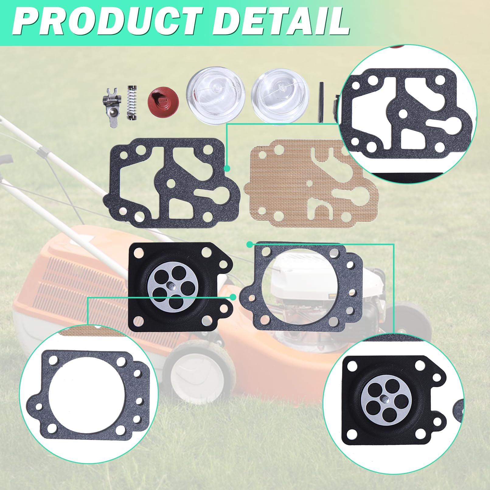 Adefol Kit di Riparazione Carburatore Per Honda GX25 GX35 HHT35 HHT35S FG110 Tosaerba, Kit di Riparazione con Guarnizione Carburatore, Guarnizione Silenziatore, Sostituzione Per ZAMA GND-83