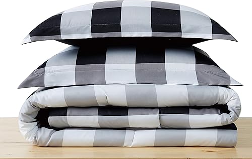 Miniatura 2 de Truly Soft Everyday Juego de edredón individual XL a cuadros de búfalo negro