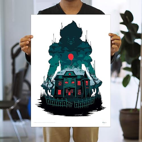 Miniatura 2 de MIGHTYPRINT IT Chapter Two  Pennywise  Neibolt House  Stephen King Horror - Durable 17 x 24" Wall Art  NOT Made of Paper  Officially Licensed