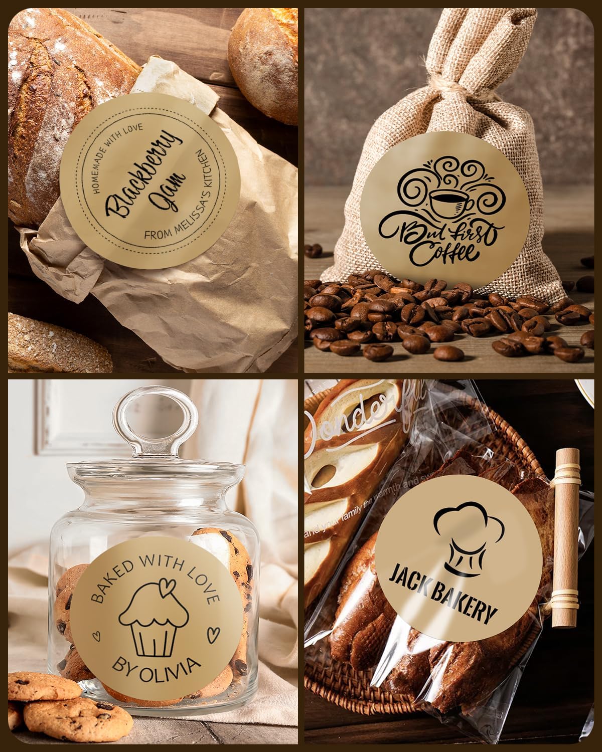MUNBYN 3 Inch Brown Round Thermal Labels, Multi-Purpose Circle Thermal Stickers for Small Business, 500 Labels/1 Roll
