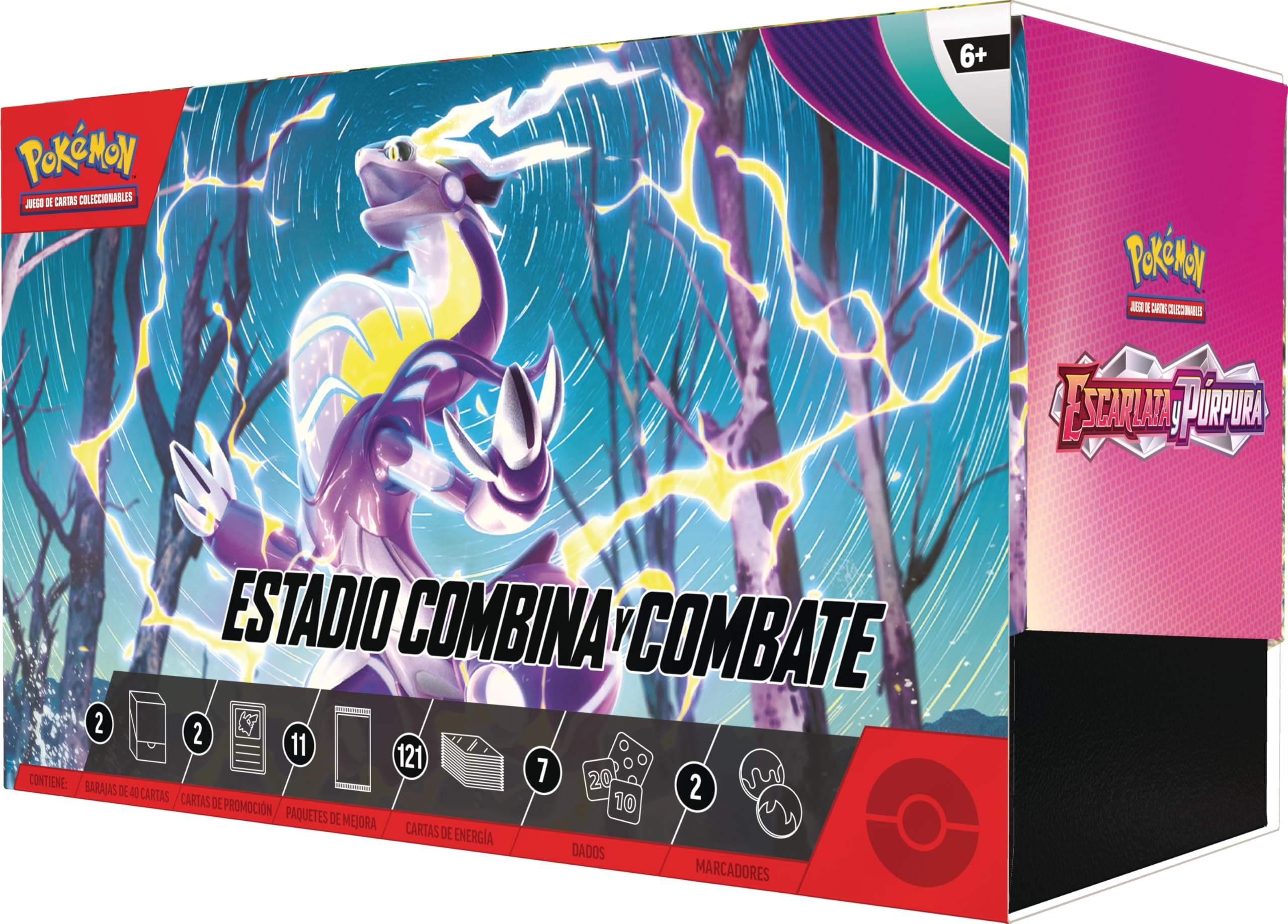 Pokémon: Estadio Combina y Combate de Escarlata y Púrpura (2 Barajas, 11 Paquetes de Mejora y más)