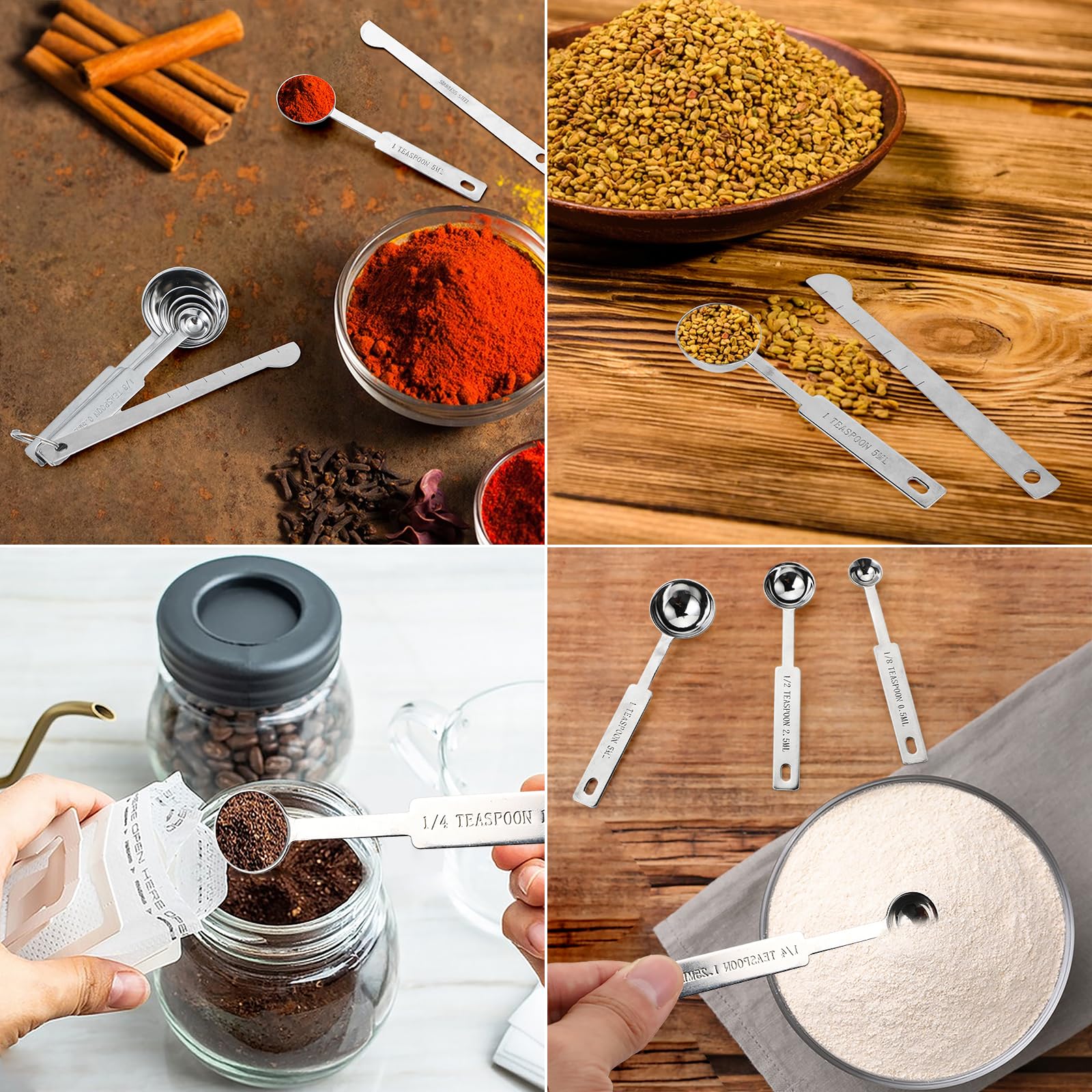 Set 2 Misurini Regolabili - Per Liquidi E Secchi, Con Misure In Ml, Once E Cucchiai - Foto 9